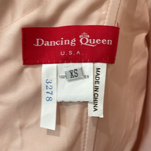 Dancing Queen Blush Pink Gold Embroidered Tulle Floral Mini Dress Size XS - Picture 10 of 16